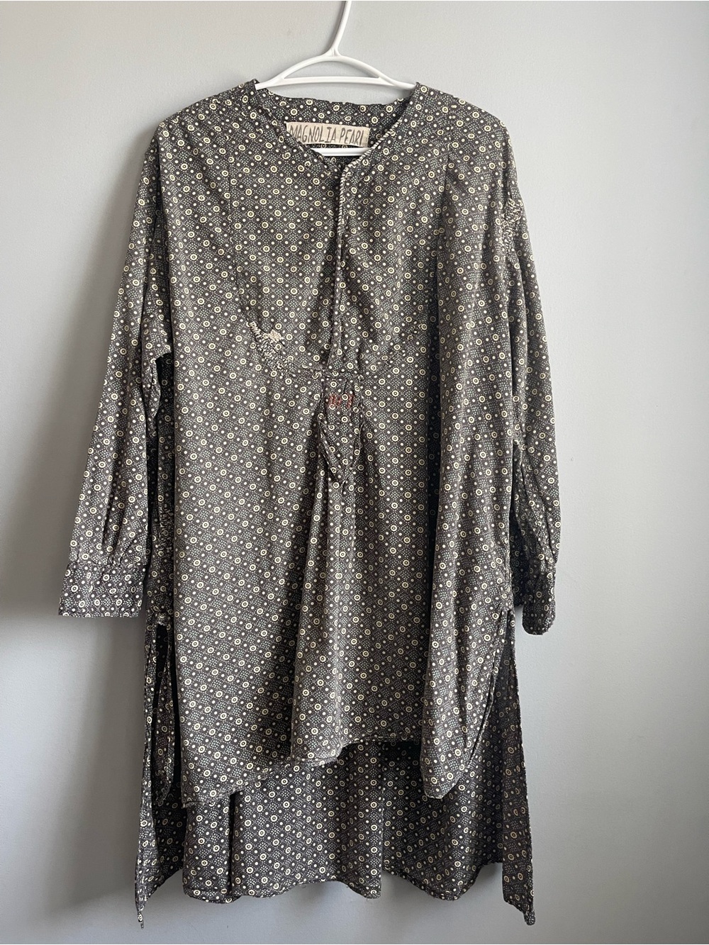 Magnolia Pearl Ines Cotton Shirt/Tunic in Franz with MP Cross Stitch One Size
